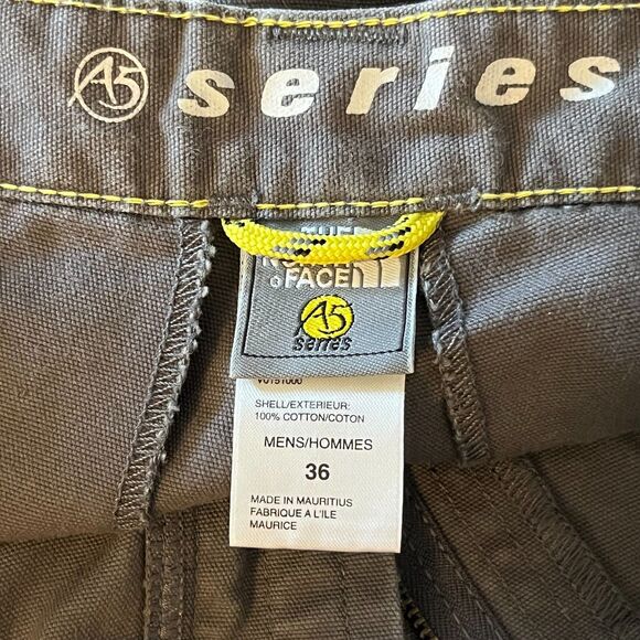Y2K North Face Pants 36 Gray A5 Series Wide Leg Big Pockets Canvas Cotton Tough - Picture 5 of 7